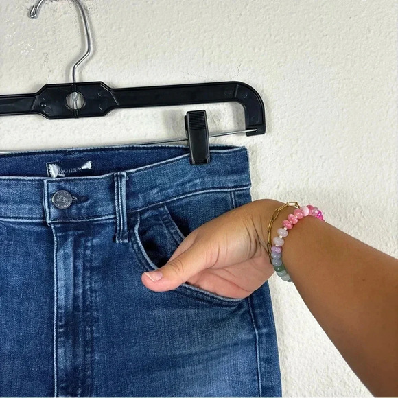 Mother The Stash Swooner Ankle Fray Chick Flick Blue Jeans Stretch Size 27 - Picture 7 of 16